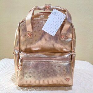 NWT Rose Gold Pink Mickey Icon Flair Disney Backpack Bag Computer Minnie Mouse